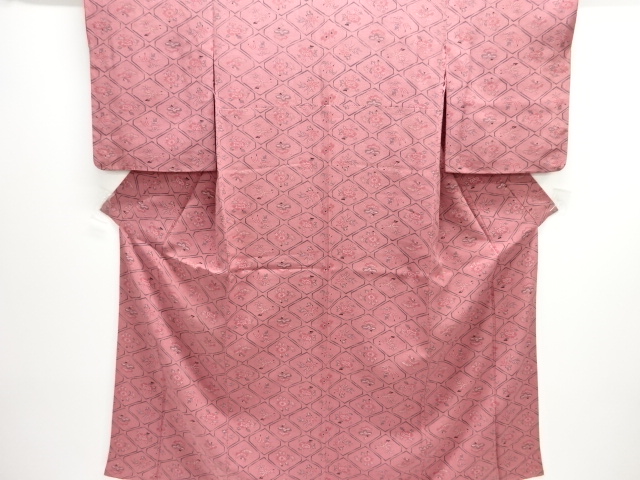 草花模様小紋着物